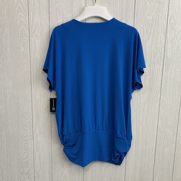 INC International Concepts Blue V-Neck Wrap Top XL NWT - Picture 6 of 6